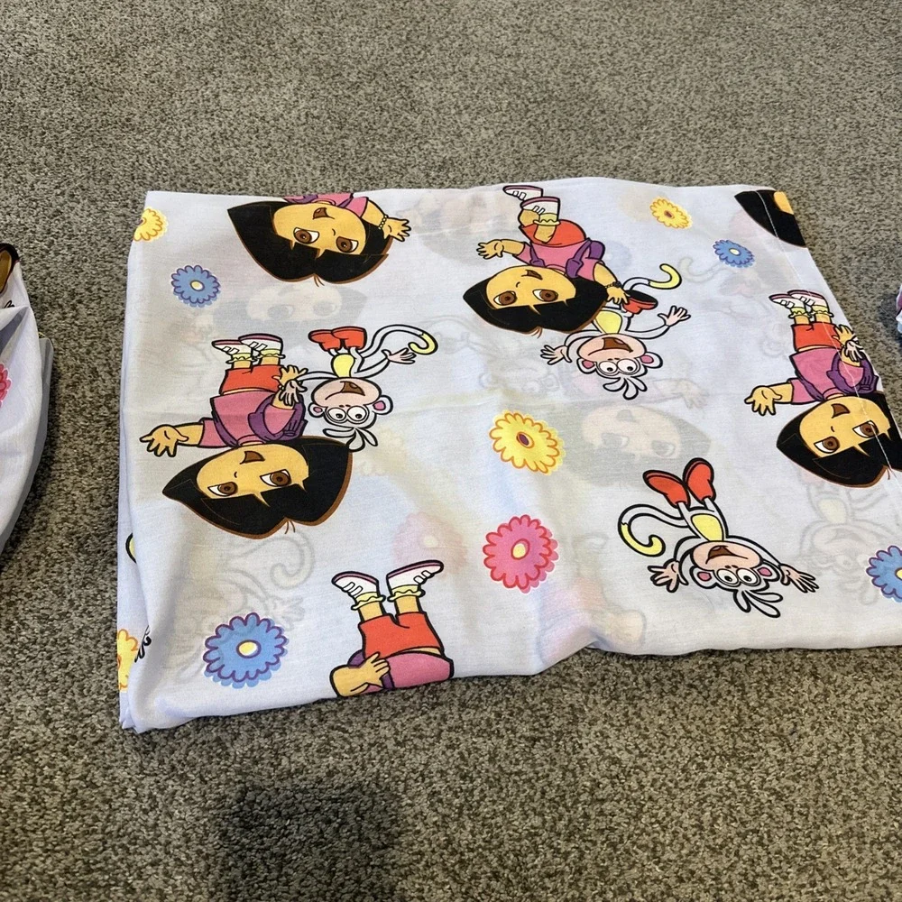 Vintage Dora Explore Sheet Set Dan River Fitted & Flat Y2K USA